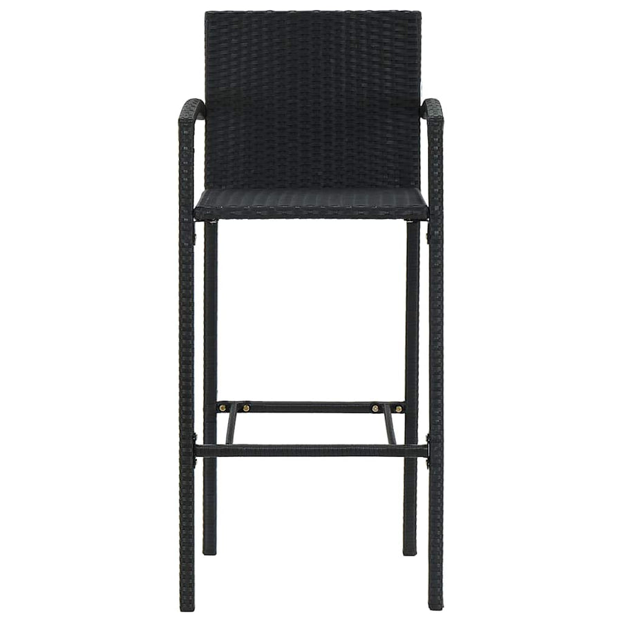 7 Piece Garden Bar Set Black