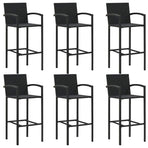 7 Piece Garden Bar Set Black