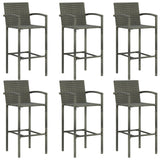 7 Piece Garden Bar Set Grey - Low Angle
