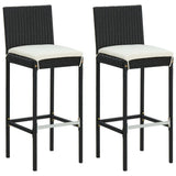3 Piece Garden Bar Set with Cushions Black - Close-Up Angle