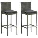 3 Piece Garden Bar Set with Cushions Grey - Close-Up Angle