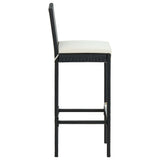 5 Piece Garden Bar Set with Cushions Black - Extra Image