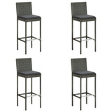 5 Piece Garden Bar Set with Cushions Grey - Close-Up Angle