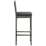 5 Piece Garden Bar Set with Cushions Grey - Extra Image
