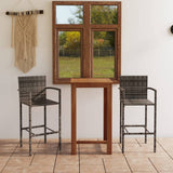 3 Piece Garden Bar Set Grey