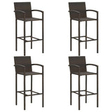 5 Piece Garden Bar Set Brown - Close-Up Angle