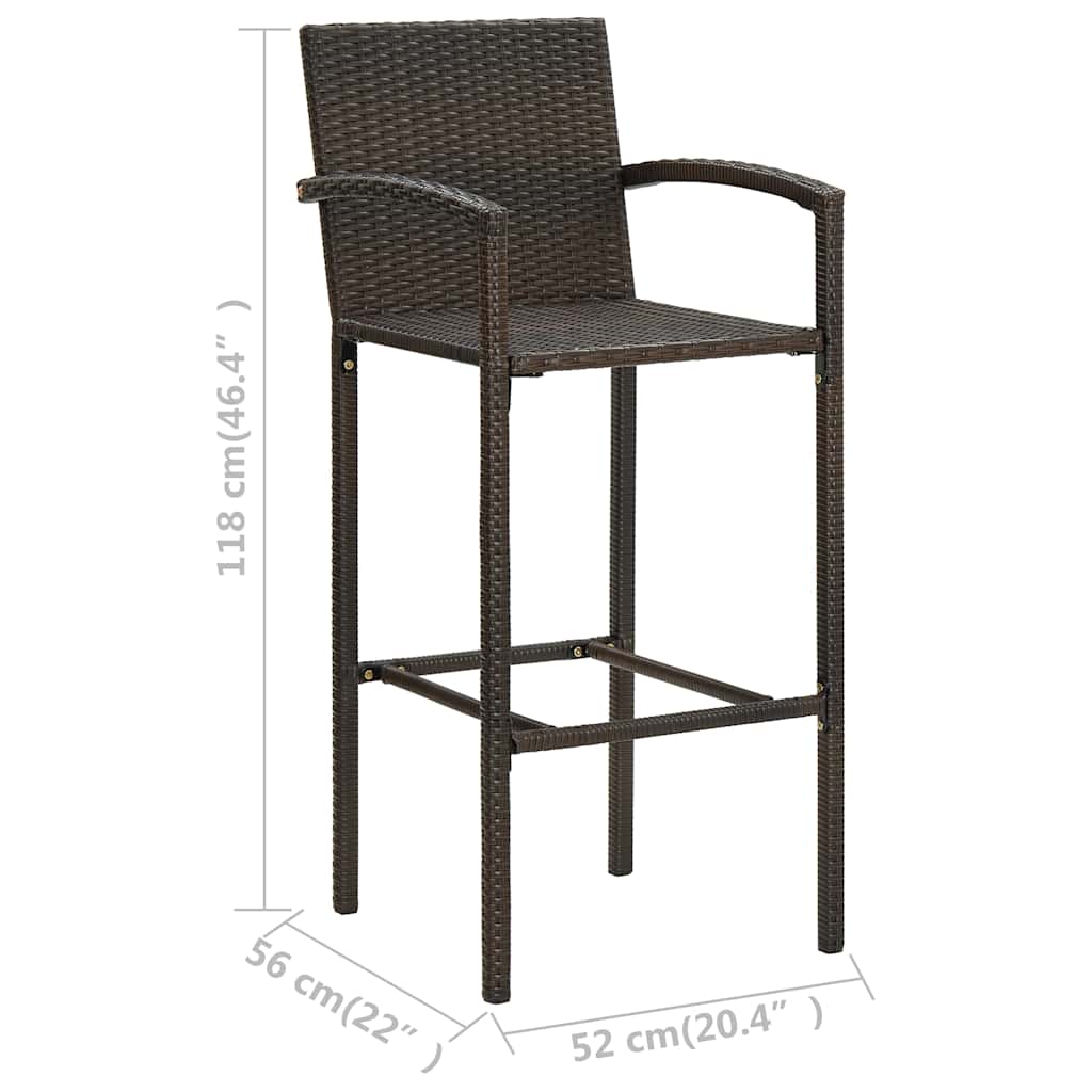 5 Piece Garden Bar Set Brown