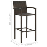 5 Piece Garden Bar Set Brown