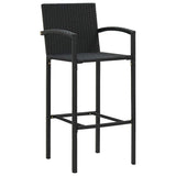 5 Piece Garden Bar Set Black - Low Angle