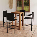 5 Piece Garden Bar Set Black
