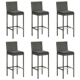 7 Piece Garden Bar Set with Cushions Grey