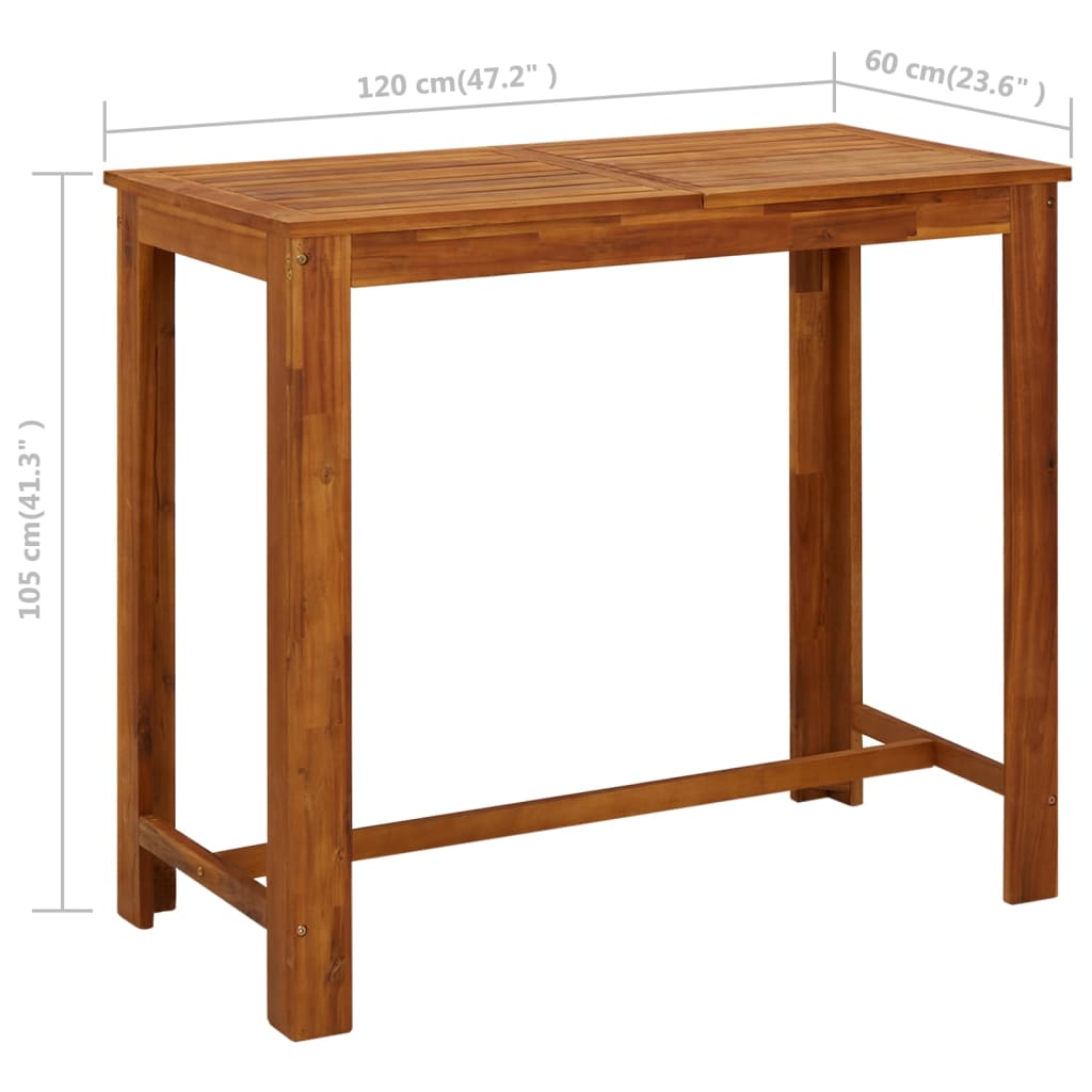 5 Piece Garden Bar Set with Cushions Brown