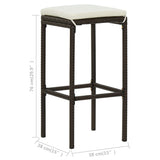 5 Piece Garden Bar Set with Cushions Black - Extra Image