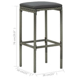 5 Piece Garden Bar Set with Cushions Grey - Extra Image
