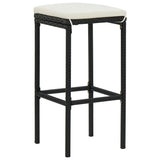 7 Piece Garden Bar Set with Cushions Black