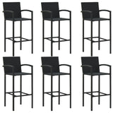 7 Piece Garden Bar Set Black - Close-Up Angle