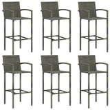 7 Piece Garden Bar Set Grey - Close-Up Angle
