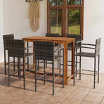 7 Piece Garden Bar Set Grey