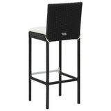7 Piece Garden Bar Set with Cushions Black