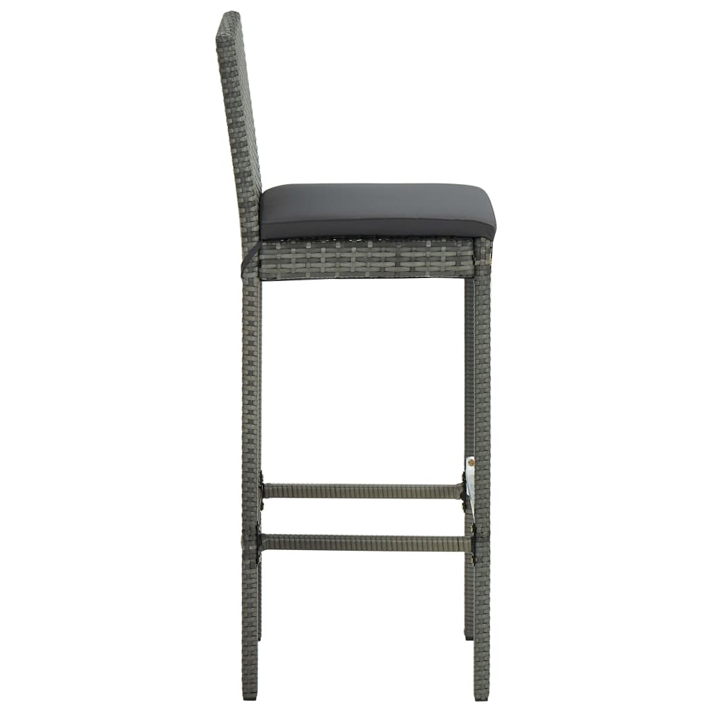 9 Piece Garden Bar Set with Cushions Grey