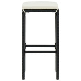 7 Piece Garden Bar Set with Cushions Black - Extra Image