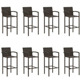9 Piece Garden Bar Set Brown