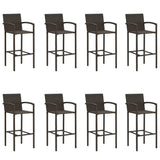 9 Piece Garden Bar Set Brown - Close-Up Angle