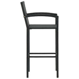 9 Piece Garden Bar Set Black