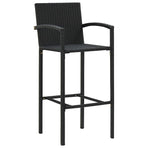 9 Piece Garden Bar Set Black