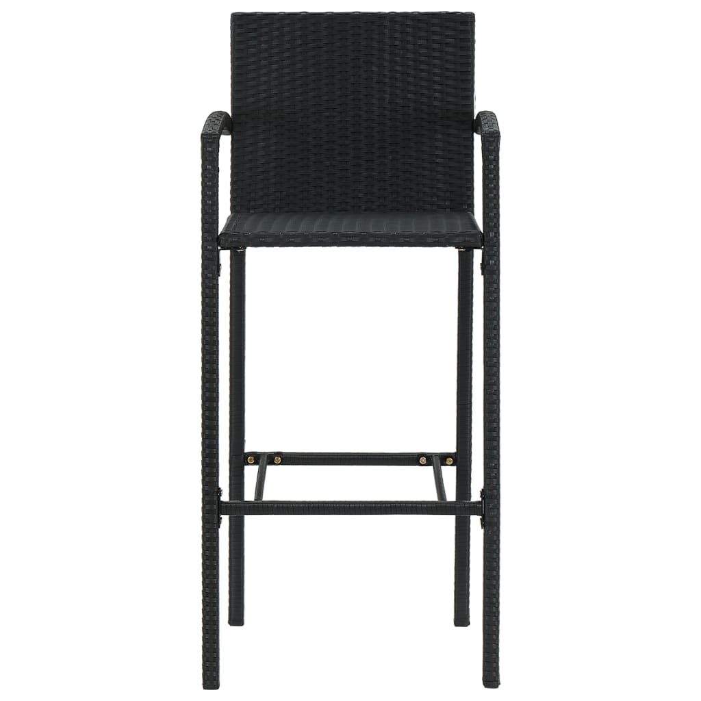 9 Piece Garden Bar Set Black