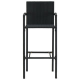 9 Piece Garden Bar Set Black