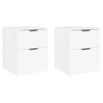 Bedside Cabinets 2 pcs White 40x40x50 cm Engineered Wood