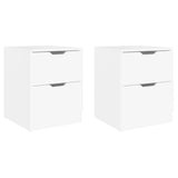 Bedside Cabinets 2 pcs White 40x40x50 cm Engineered Wood - Front View
