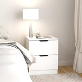 Bedside Cabinets 2 pcs White 40x40x50 cm Engineered Wood - Side View