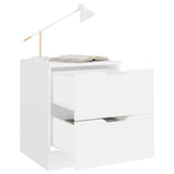 Bedside Cabinets 2 pcs White 40x40x50 cm Engineered Wood - Rear View