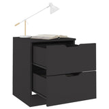Bedside Cabinet Black 40x40x50 cm Engineered Wood - 45-Degree Angle