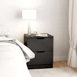 Bedside Cabinets 2 pcs Black 40x40x50 cm Engineered Wood - Side View