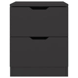 Bedside Cabinets 2 pcs Black 40x40x50 cm Engineered Wood