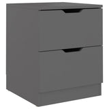 Bedside Cabinet Grey 40x40x50 cm Engineered Wood