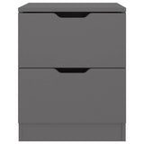 Bedside Cabinets 2 pcs Grey 40x40x50 cm Engineered Wood