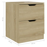 Bedside Cabinet Sonoma Oak 40x40x50 cm Engineered Wood - Rear View