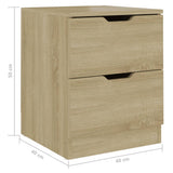 Bedside Cabinets 2 pcs Sonoma Oak 40x40x50 cm Engineered Wood - Close-Up Angle