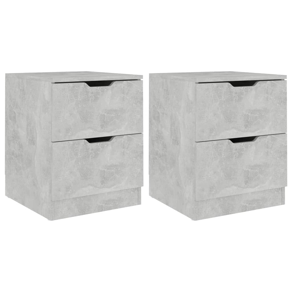 Bedside Cabinets 2 pcs Concrete Grey 40x40x50 cm Engineered Wood