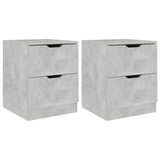 Bedside Cabinets 2 pcs Concrete Grey 40x40x50 cm Engineered Wood - Front View