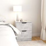 Bedside Cabinets 2 pcs Concrete Grey 40x40x50 cm Engineered Wood - Side View