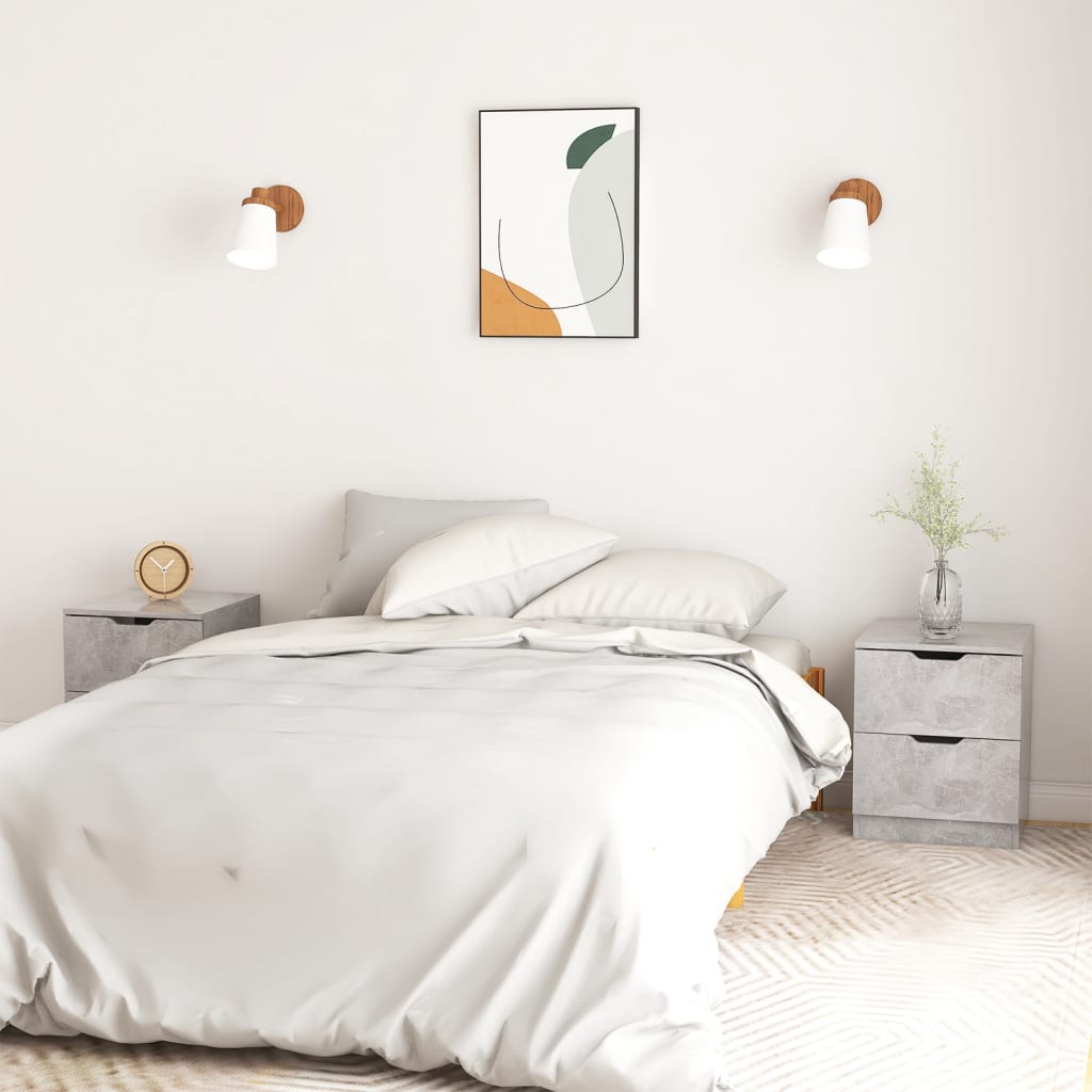 Bedside Cabinets 2 pcs Concrete Grey 40x40x50 cm Engineered Wood