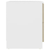 Bedside Cabinet White & Sonoma Oak 40x40x50 cm Engineered Wood