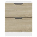 Bedside Cabinets 2 pcs White & Sonoma Oak 40x40x50 cm Engineered Wood