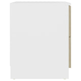 Bedside Cabinets 2 pcs White & Sonoma Oak 40x40x50 cm Engineered Wood - Rear View