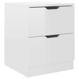 Bedside Cabinet High Gloss White 40x40x50 cm Engineered Wood